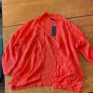 Worthington Red Open-Front Cardigan